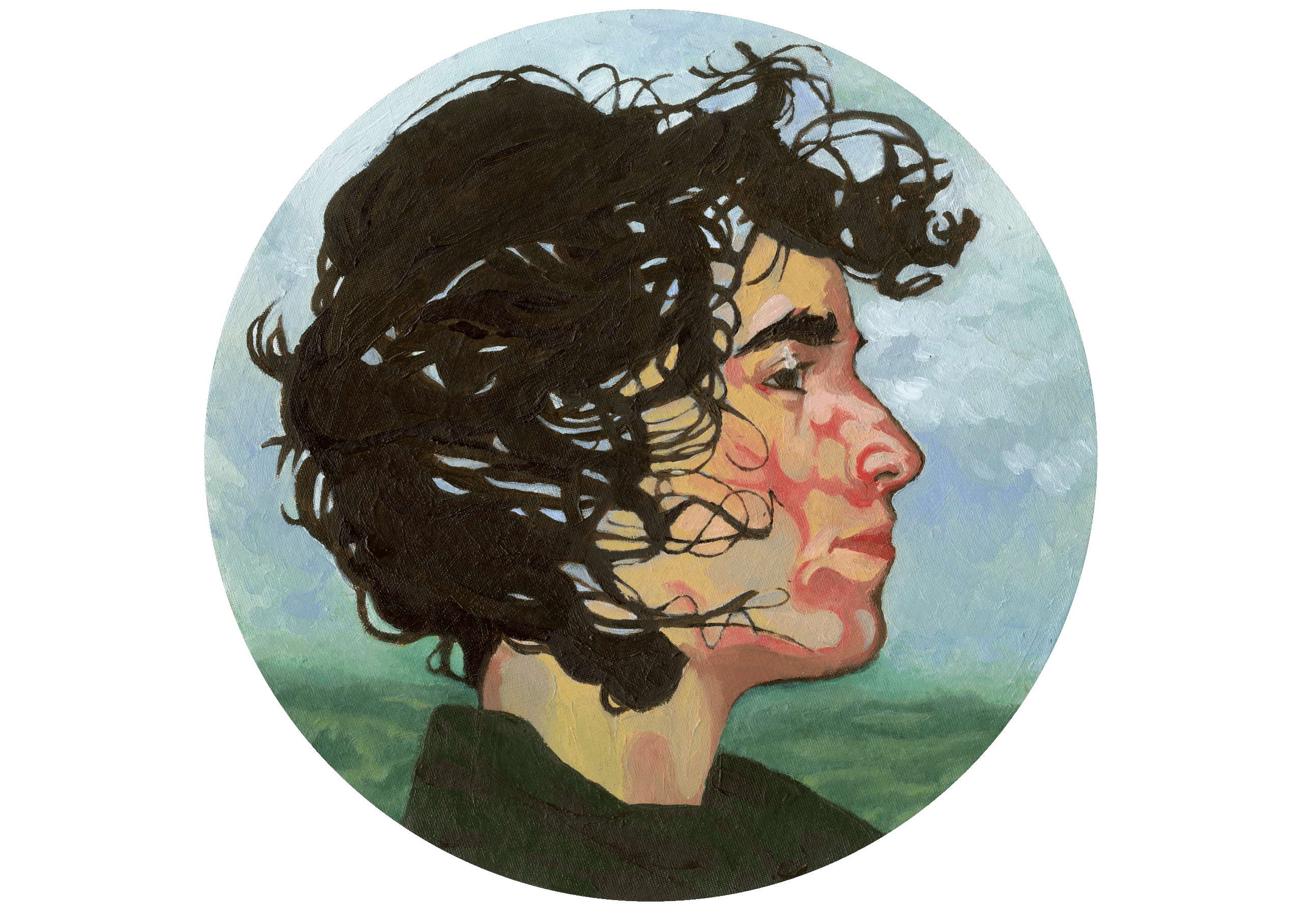 Mon cœur tire à ton endroit, peinture à l&rsquo;huile, 30 x 30 cm, 2026